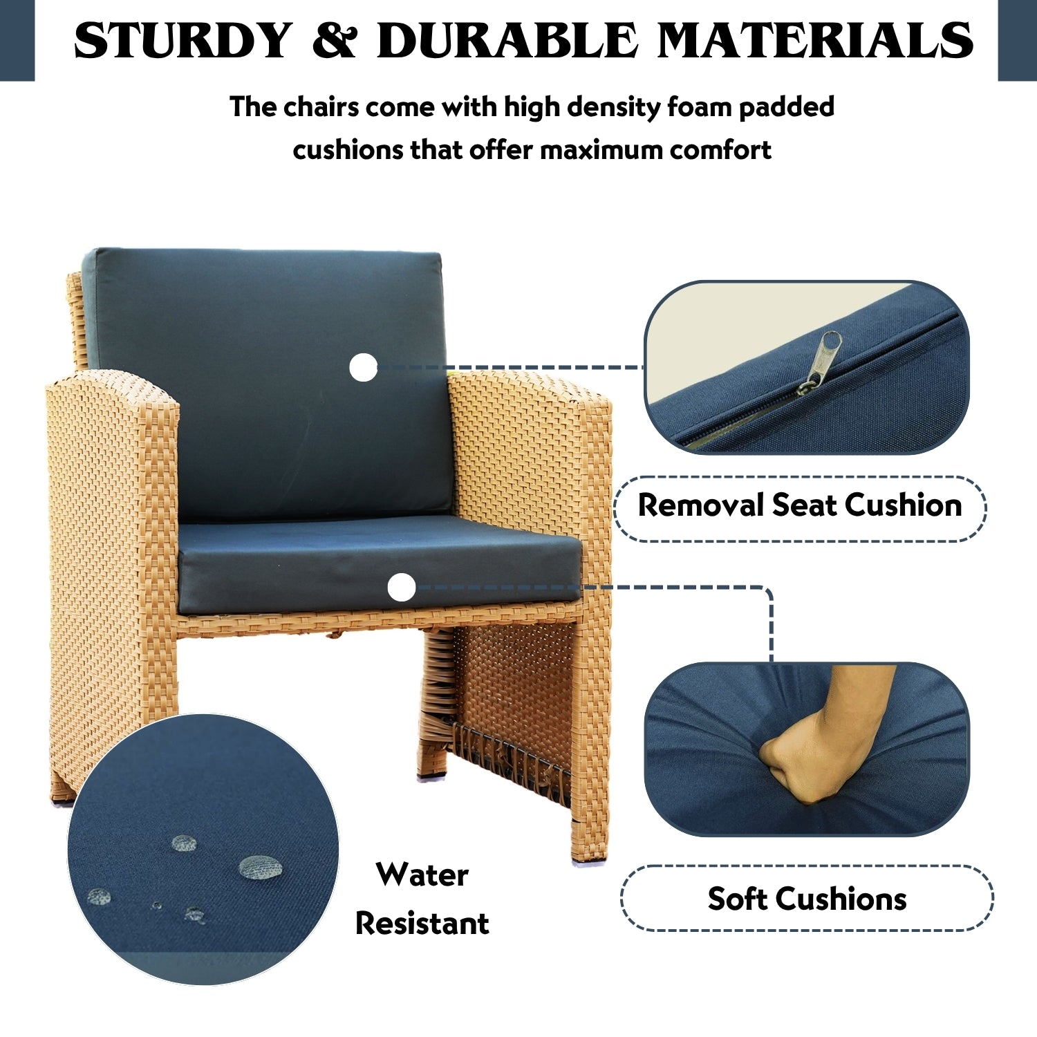 Outdoor 5 Piece Patio Wicker All Weather Sectional Furniture Set