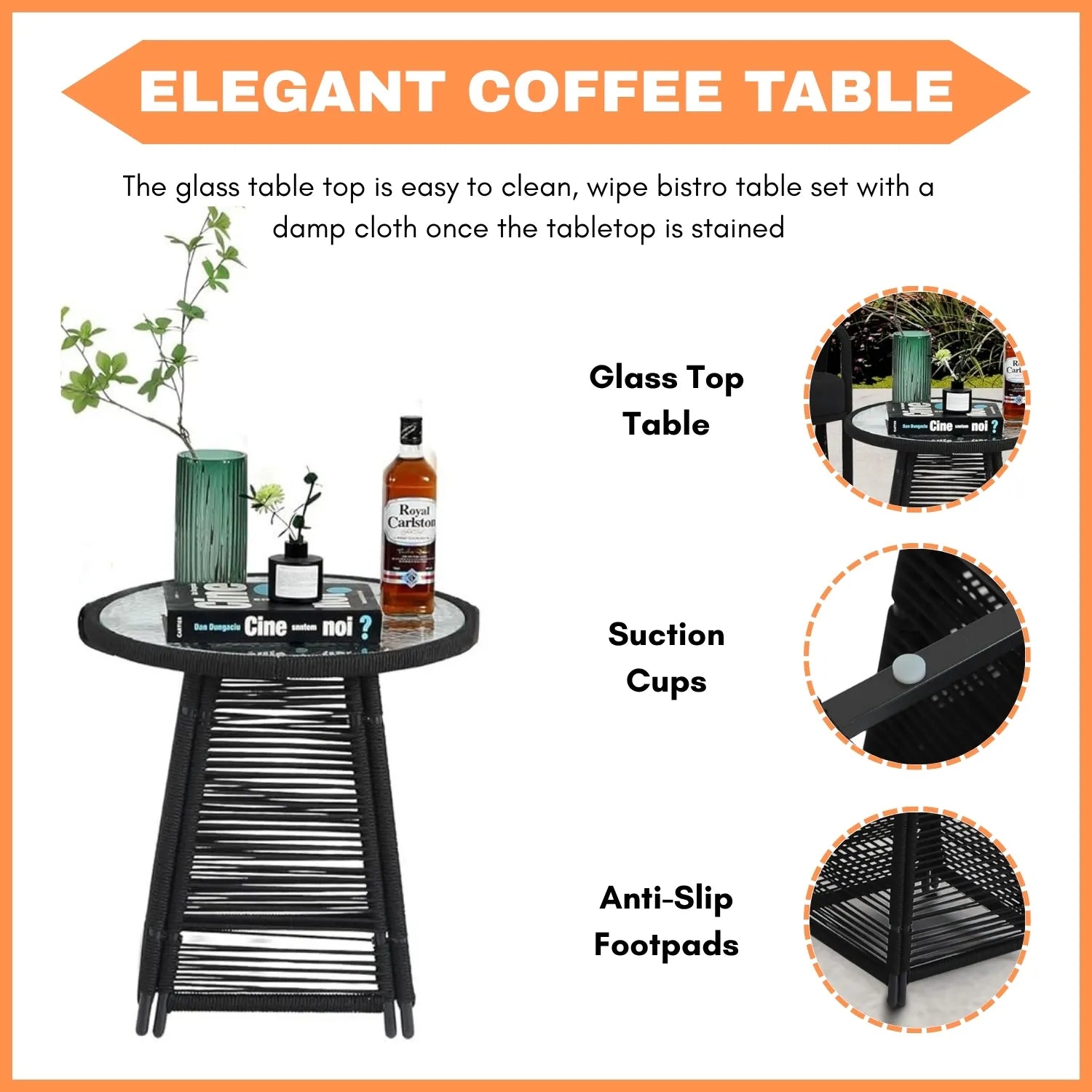 Outdoor Rope 3-Piece Patio Set