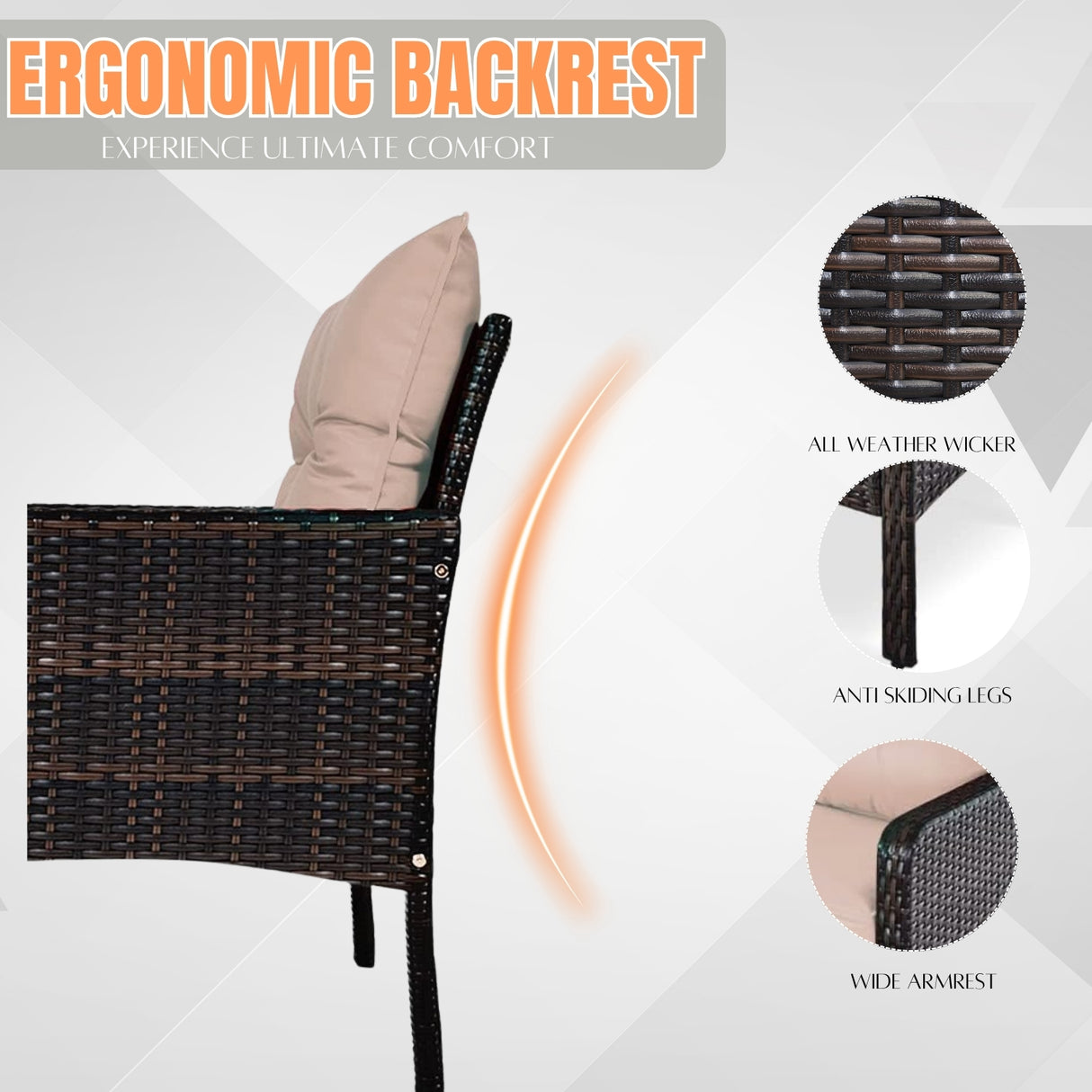Outdoor Wicker 5-Piece Patio Sofa Set