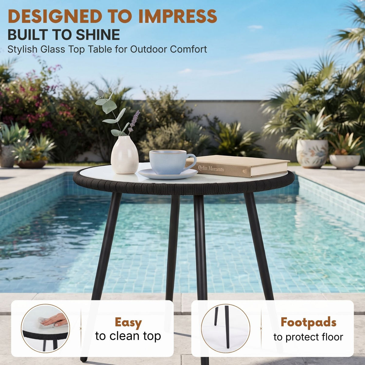 5-Piece Outdoor Rope Patio Dining Set