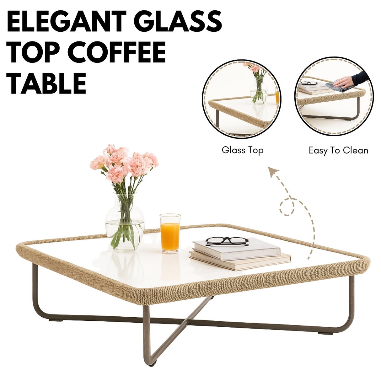 10 Seater Outdoor Rope Sofa Set with Ottoman, Loungers, Center Table & Side Tables