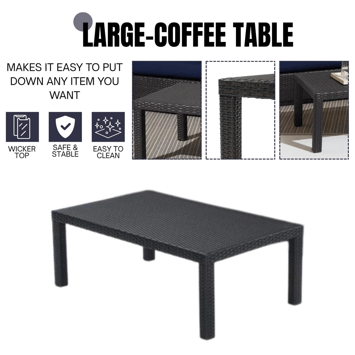 Outdoor All-Weather Rattan Wicker Three Seater Sofa