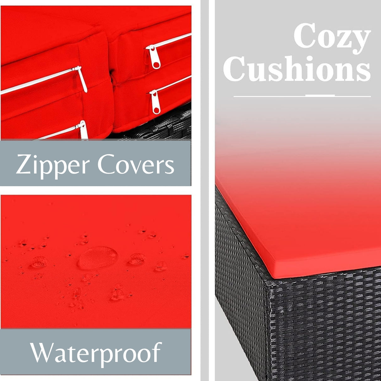 Outdoor Patio Double Seater Daybed For Garden, Poolside