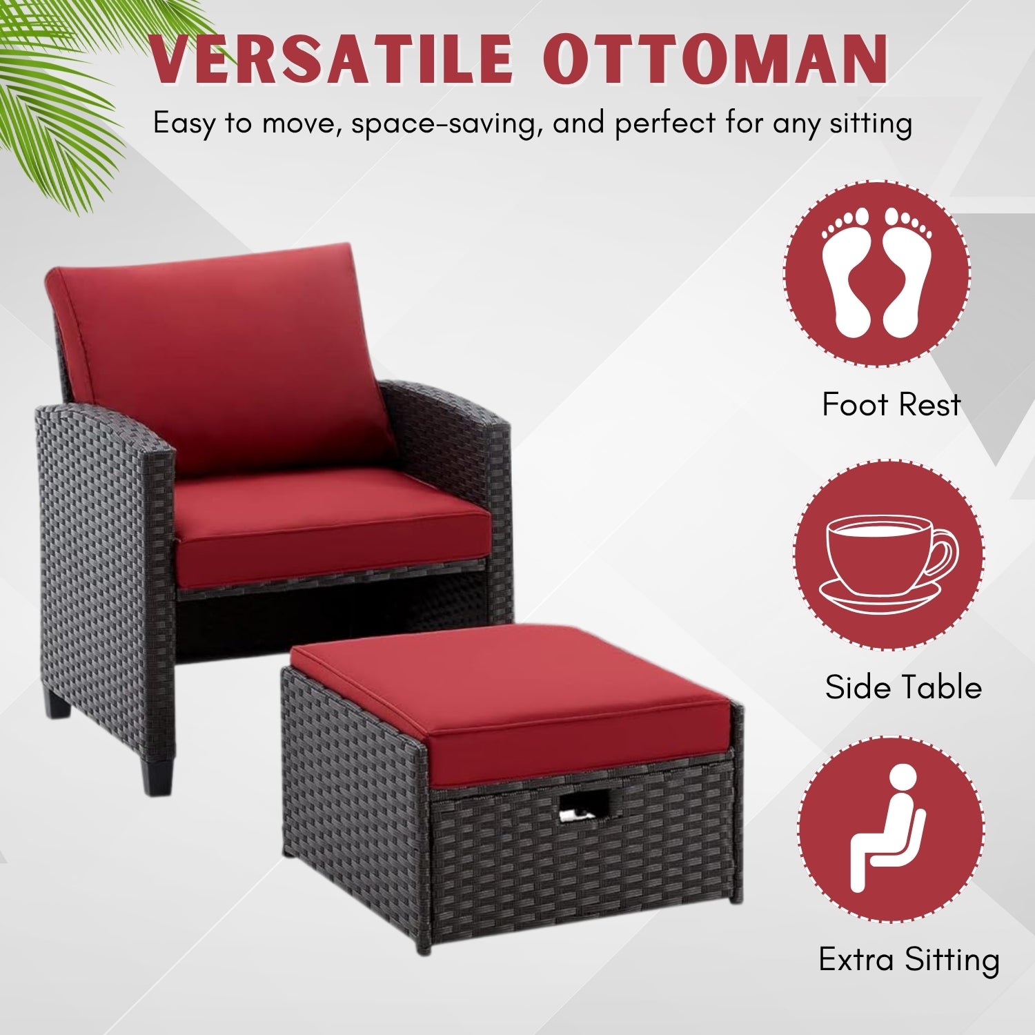 5 Piece Outdoor Patio Wicker Furniture Set