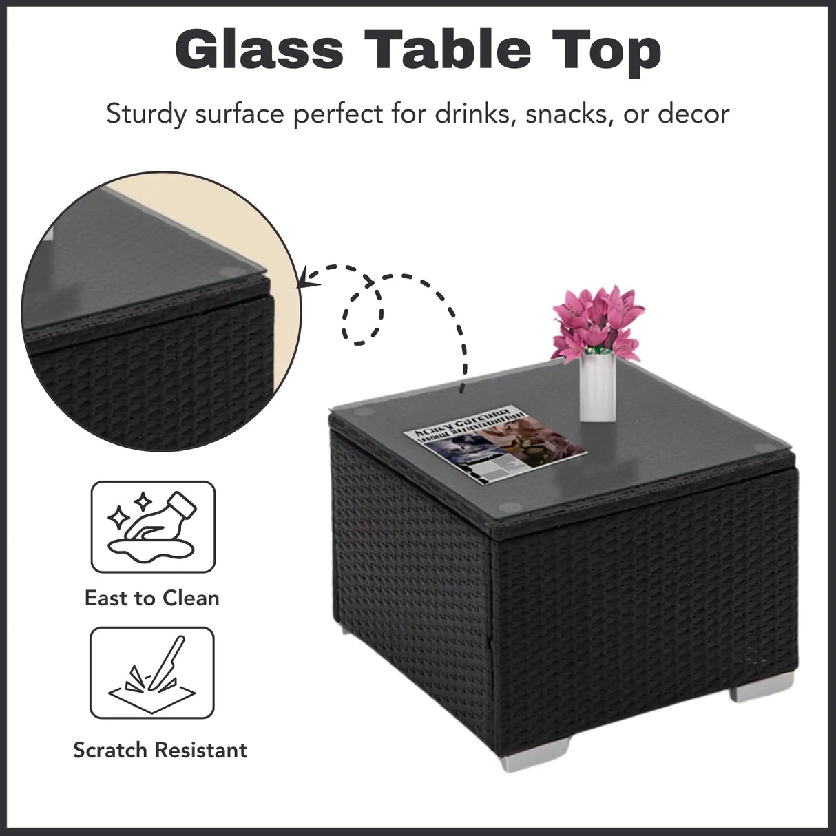 Outdoor Wicker Lounge Chairs Set of 2