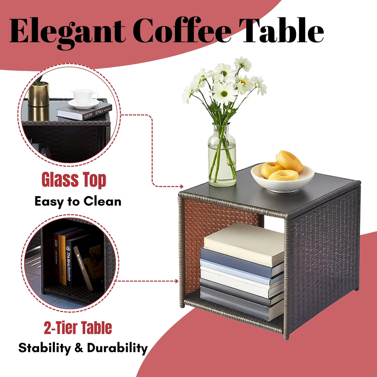 3-Piece Outdoor Rattan Wicker Patio Set