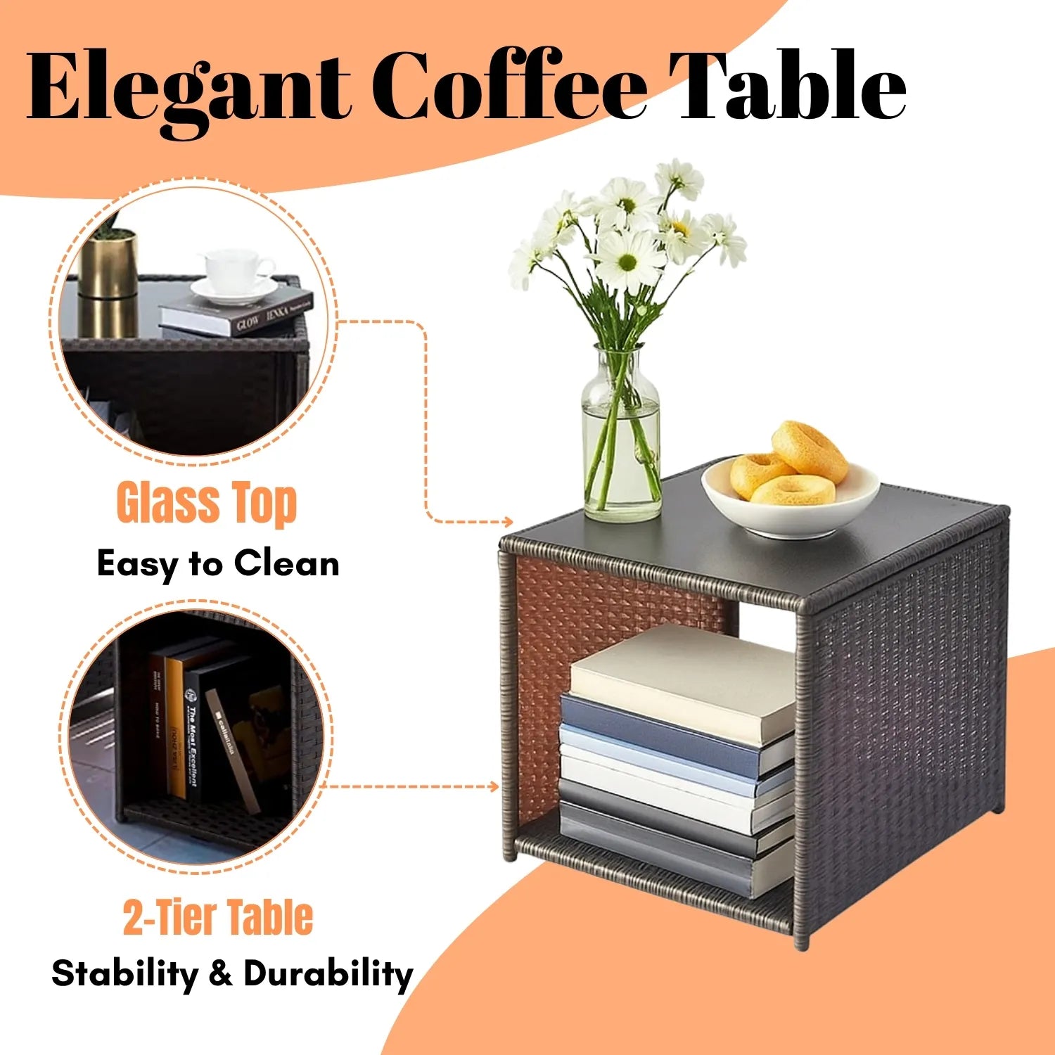 3-Piece Outdoor Rattan Wicker Patio Set