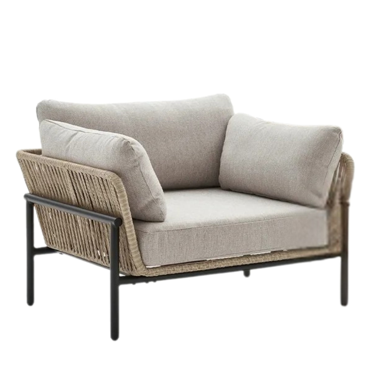 Outdoor 4-Piece Rope Conversation Sofa Set