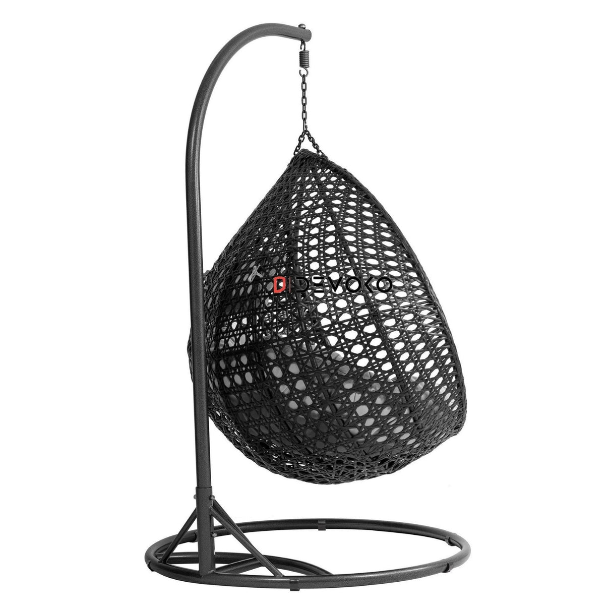 Double Seater Rattan & Wicker Swing (Black & Grey)