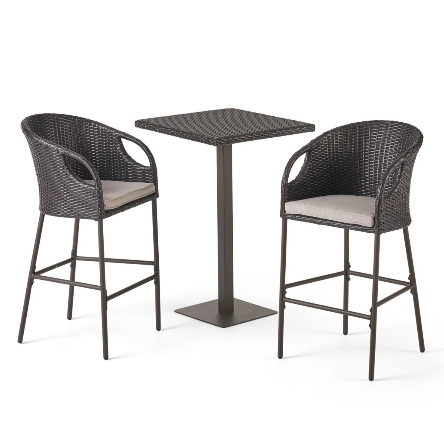 Outdoor Bar Set with High Top Table – All-Weather Rattan