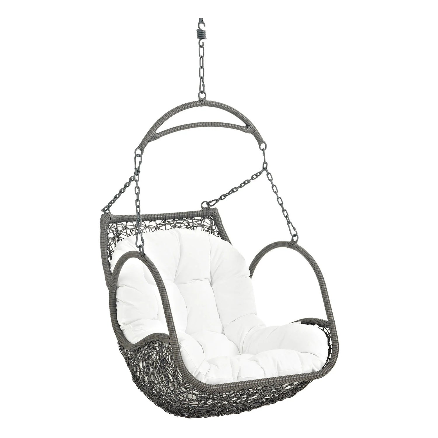 Outdoor Rattan Wicker Hanging Swing Chair with Cushion