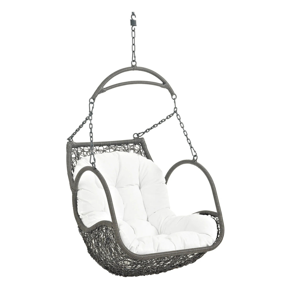 Outdoor Rattan Wicker Hanging Swing Chair with Cushion