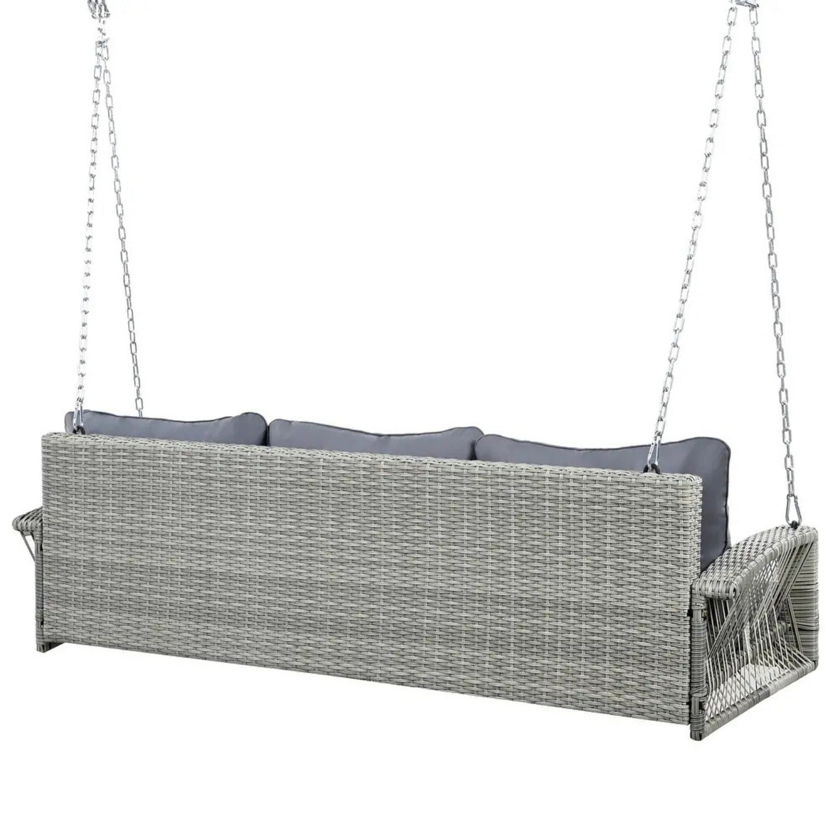 Outdoor Large HDPE Wicker 3-Person Porch Swing