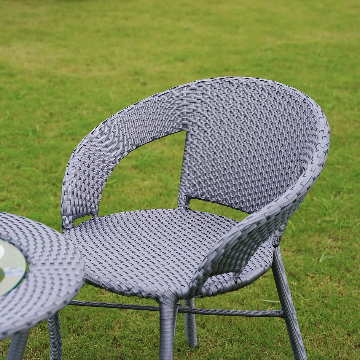 3-Piece Outdoor Rattan Wicker Patio Bistro Set