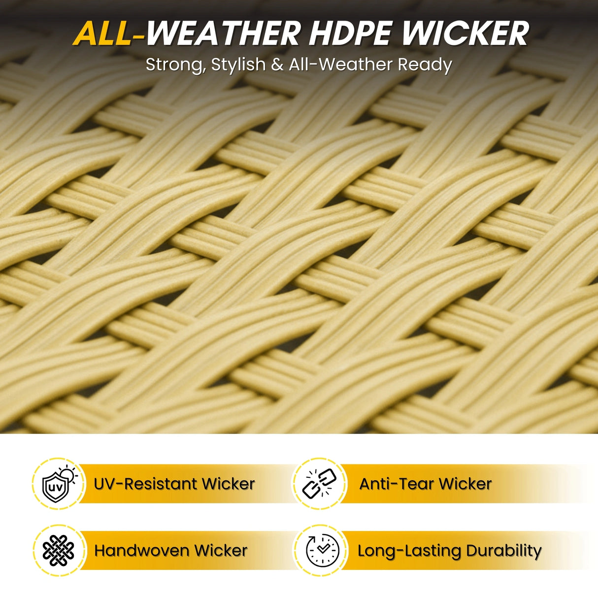 5-Piece Outdoor Rattan Wicker Patio Bistro Set