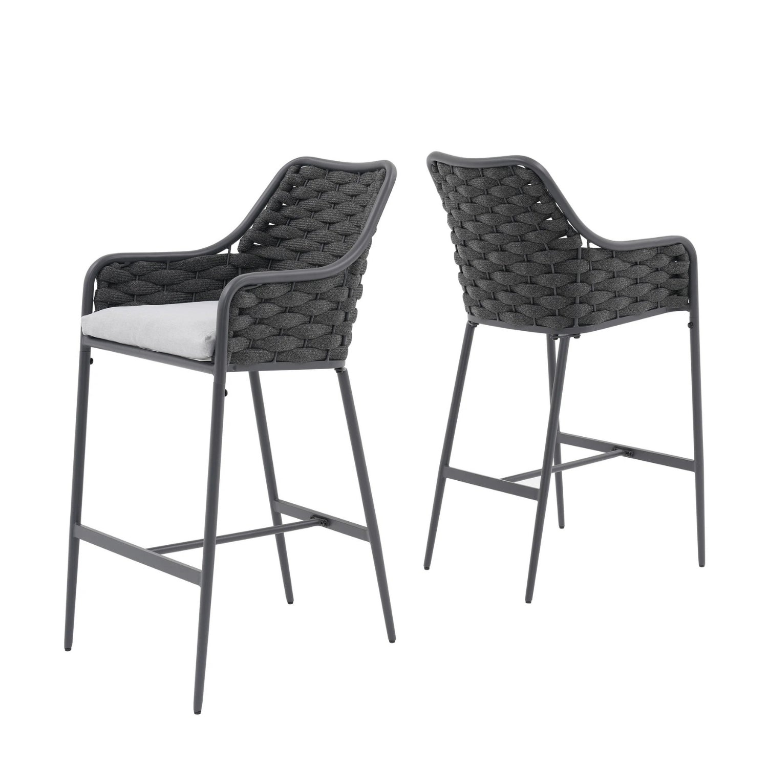 2-Piece Outdoor Rope Bar Chairs – Stylish Comfort Built to Last