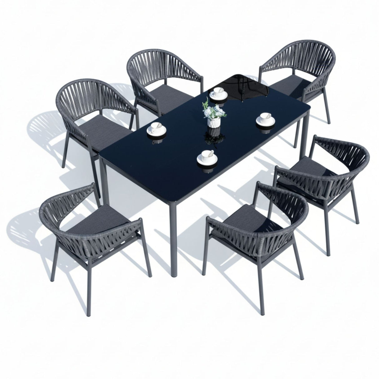 All Weather Resistant 7-Piece Outdoor Dining Set (Grey)