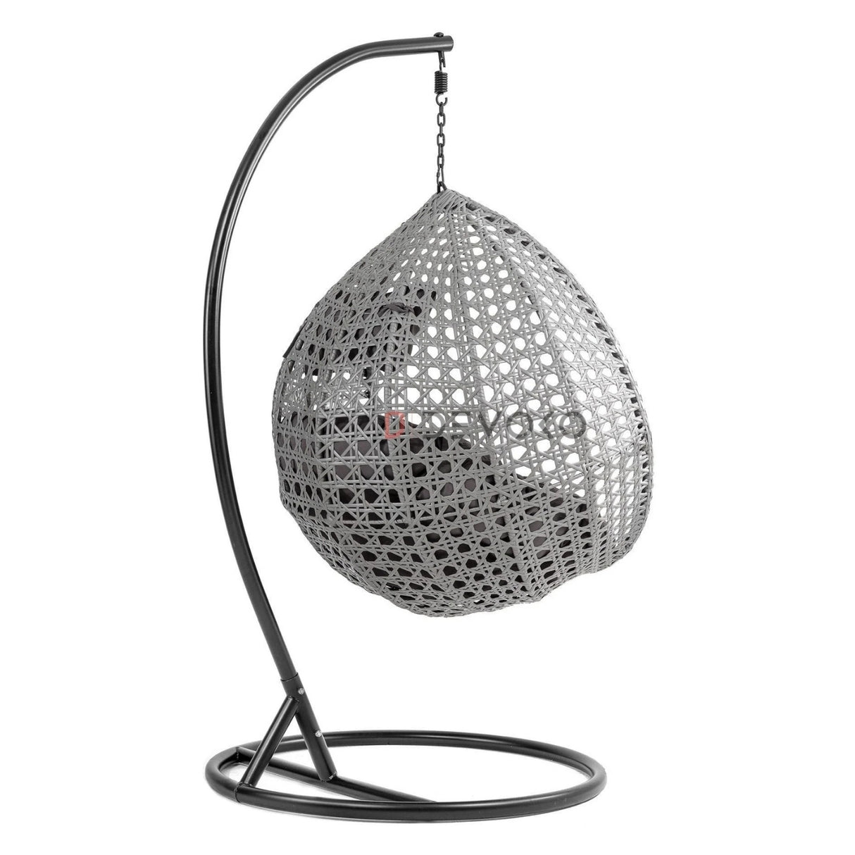 Single Seater Rattan & Wicker Swing (Grey)