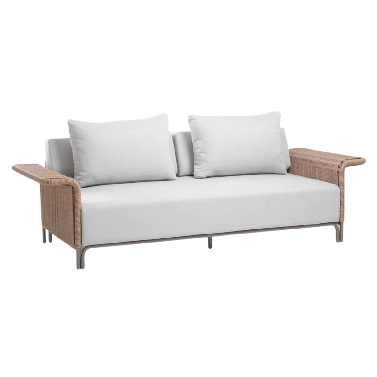 4-Piece Outdoor Rope Patio Conversation Set (Beige & Off-White)
