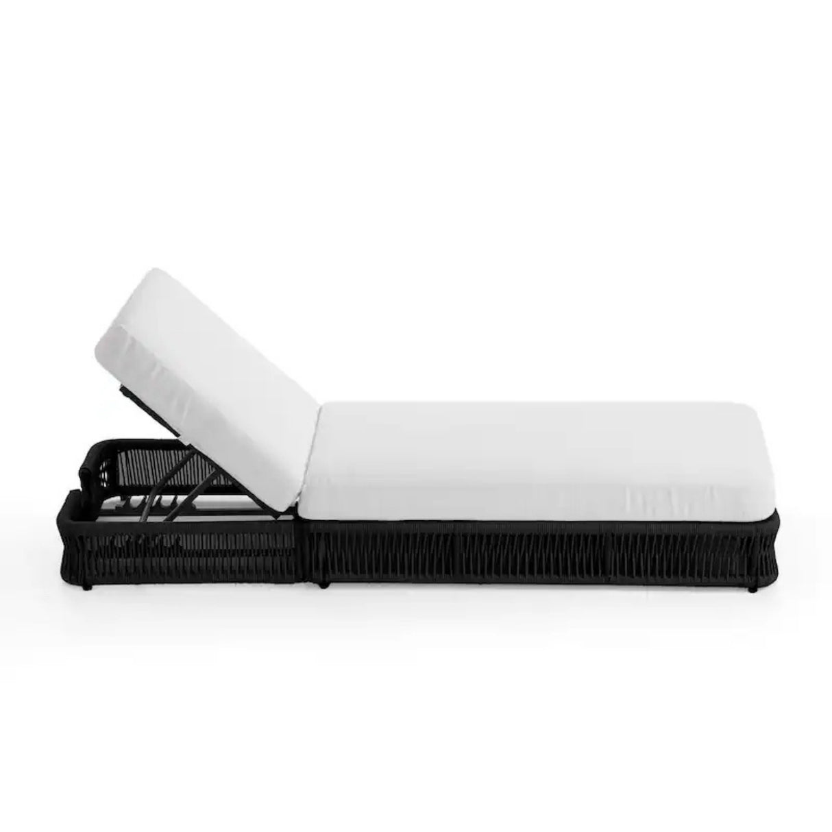 Outdoor All-Weather Rope Lounger Set of 2 (Black & White)