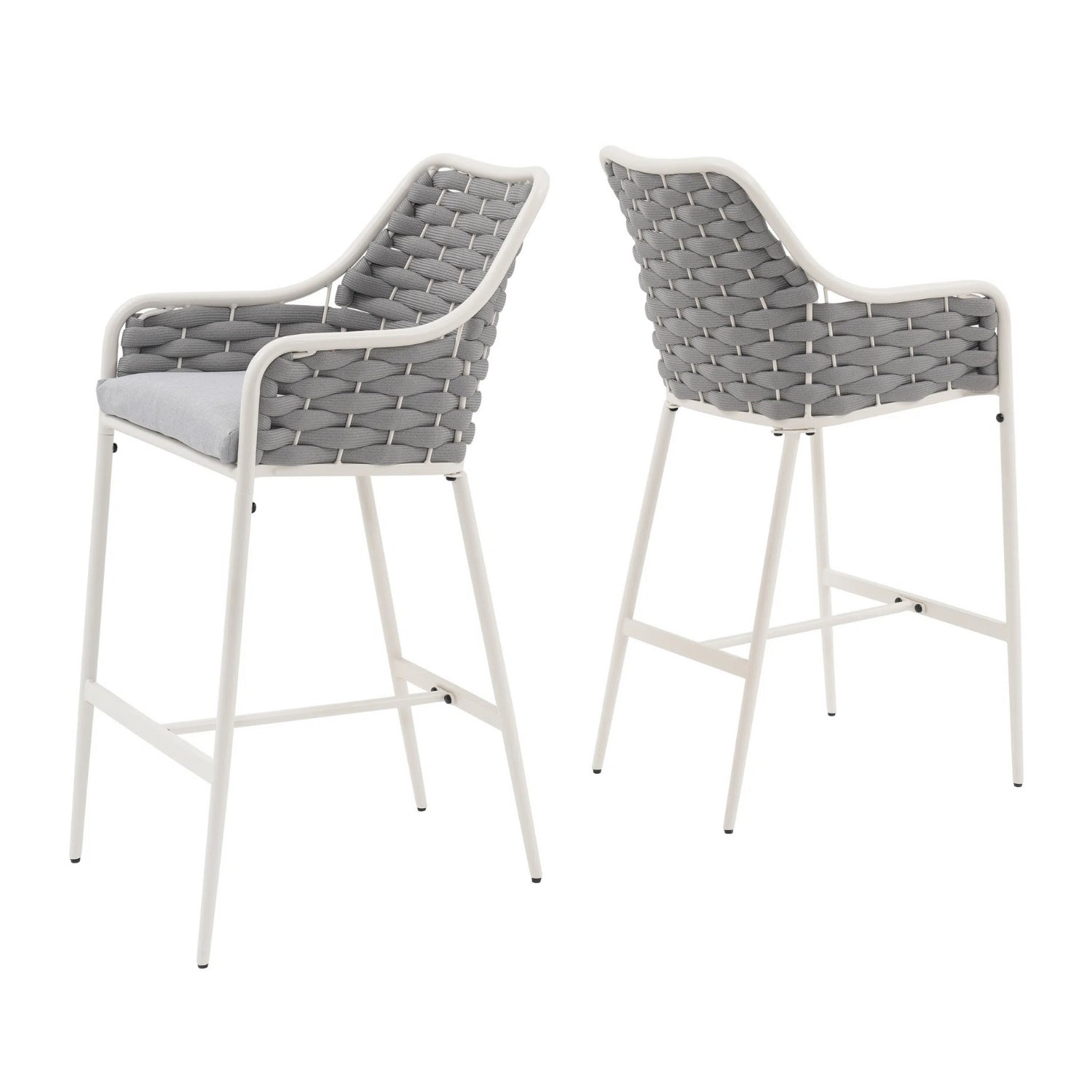 2-Piece Outdoor Rope Bar Chairs – Stylish Comfort Built to Last