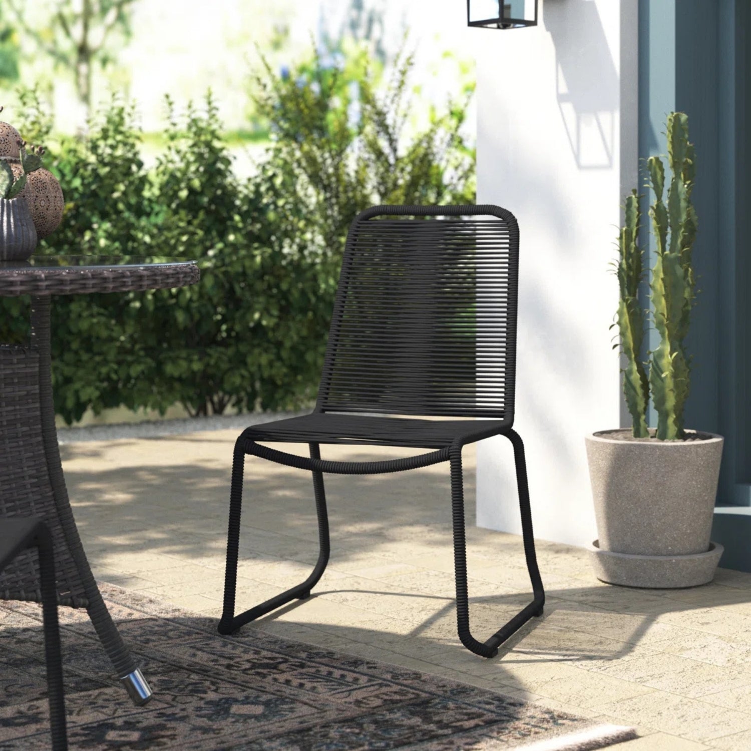 2-Piece Outdoor Rope Patio Dining Chairs