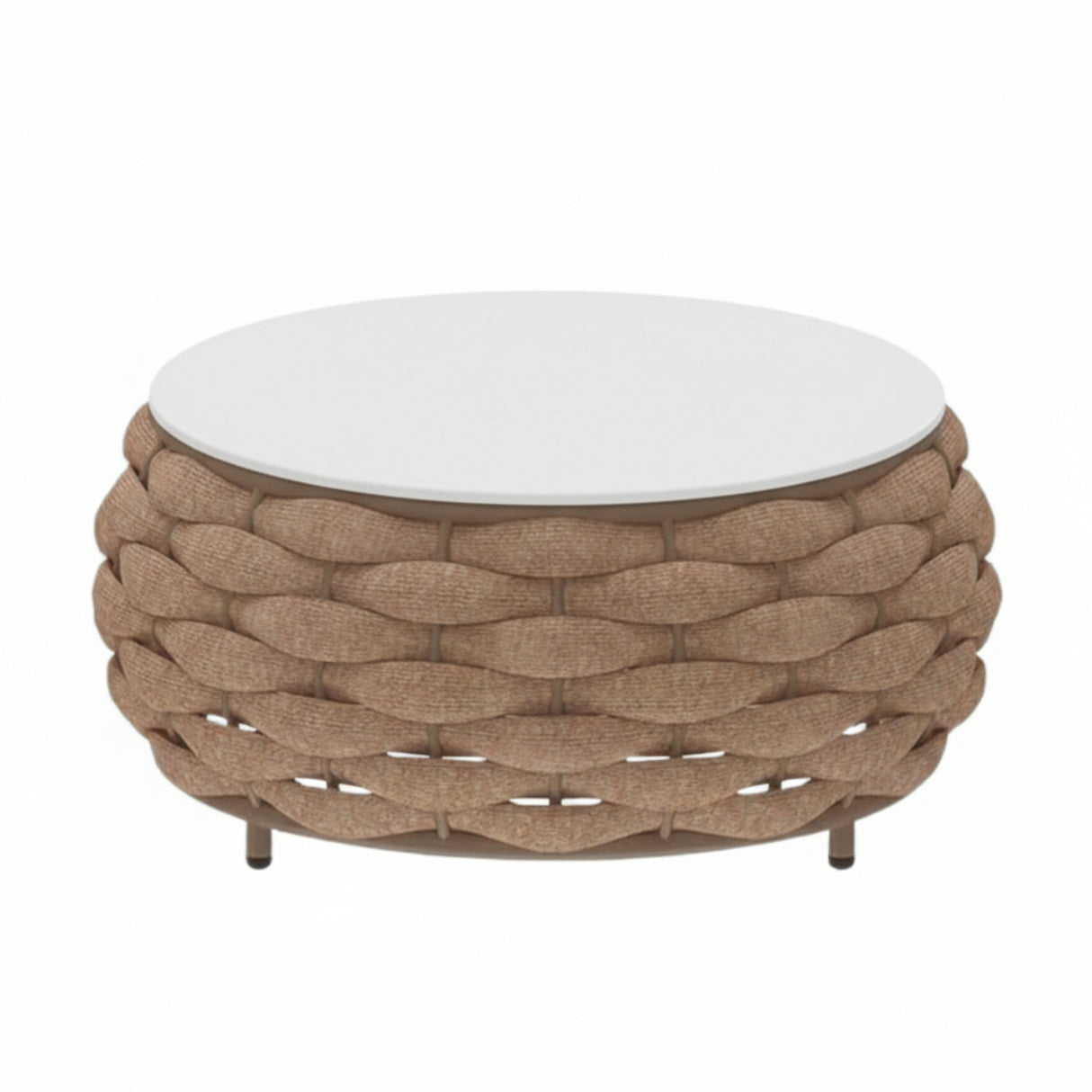 4 Piece Outdoor Rope Sofa Set (Beige & Cream)