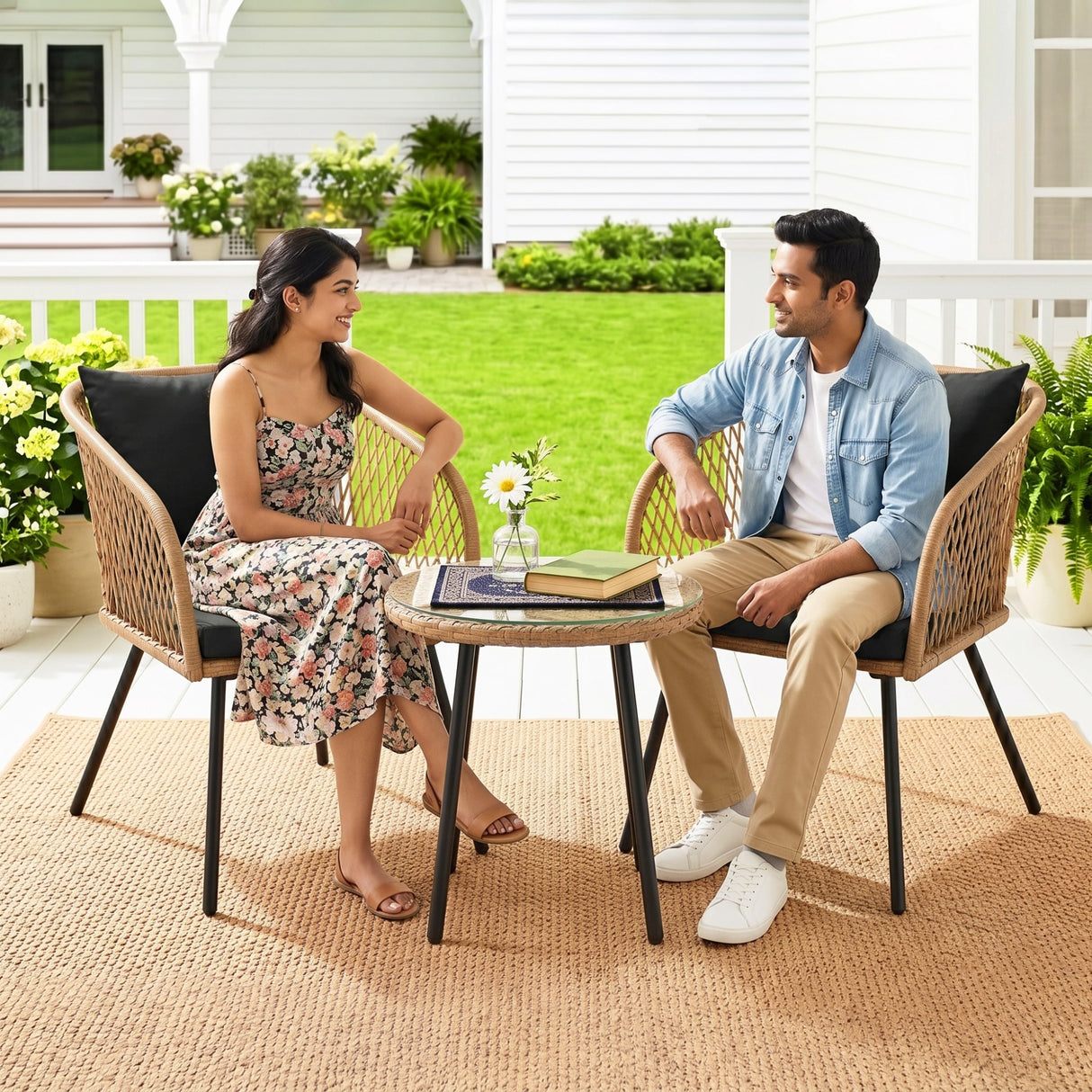 Outdoor Wicker 3-Piece Patio Set