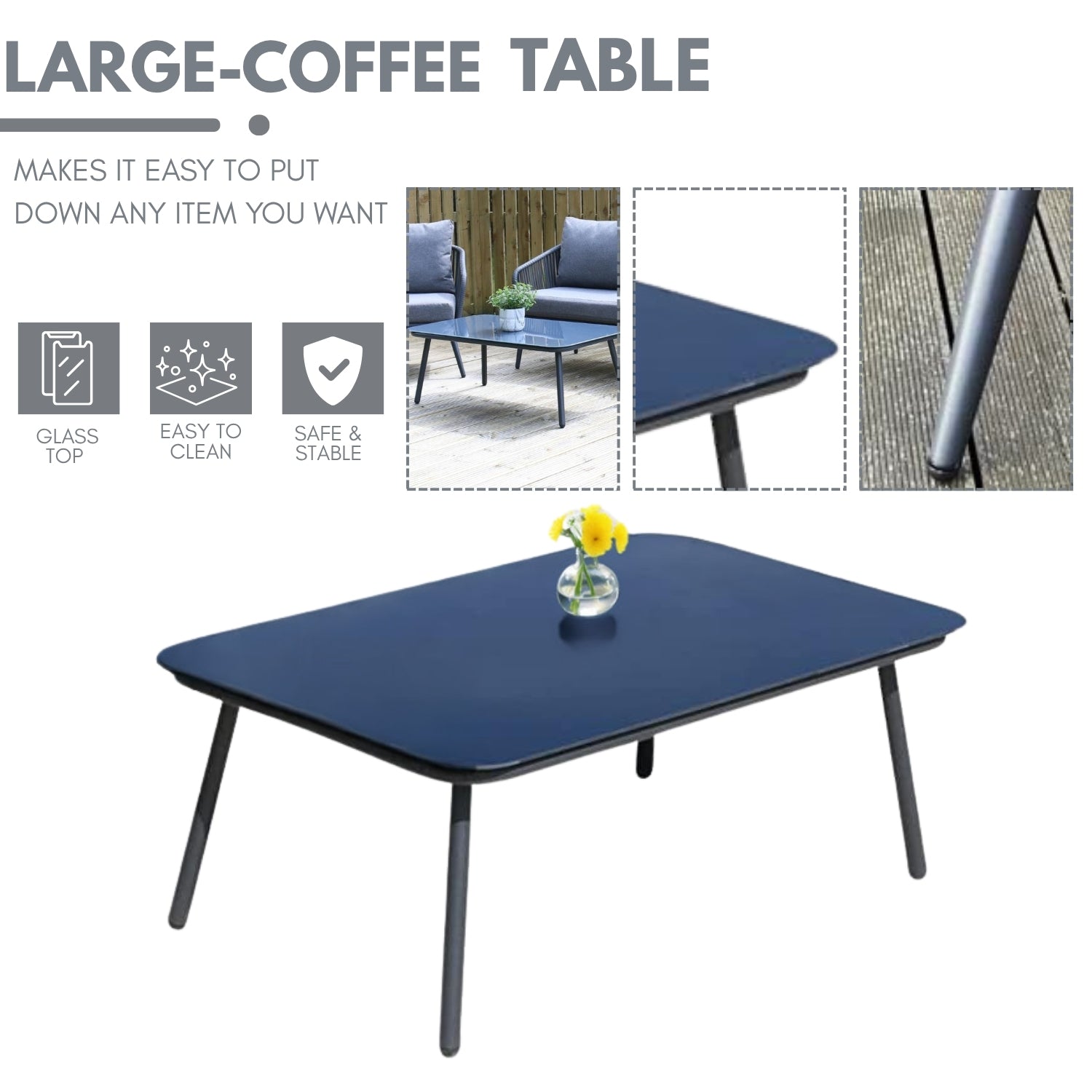 4 Piece Outdoor All-Weather Rope Sofa Set