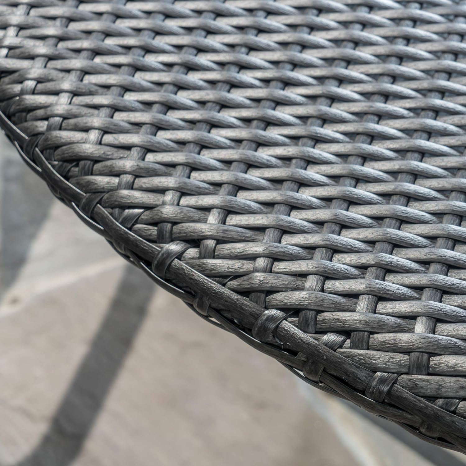 Outdoor Rattan Wicker Round Patio Table (Black)
