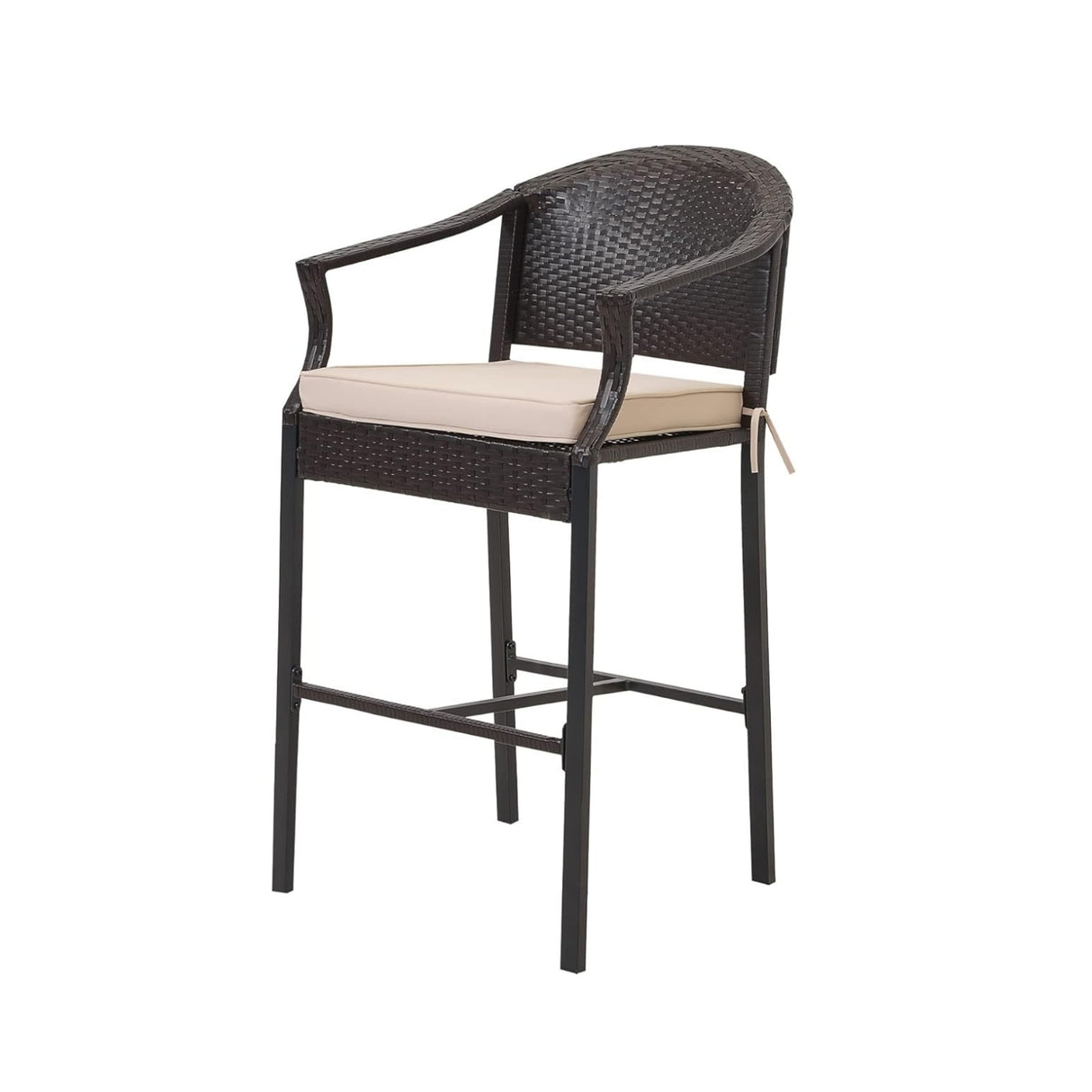 Outdoor Rattan Wicker Bar Set with Round Table