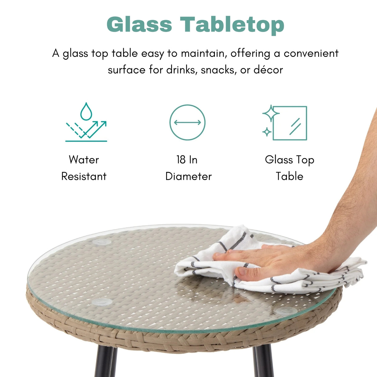 Outdoor Wicker 3-Piece Patio Set