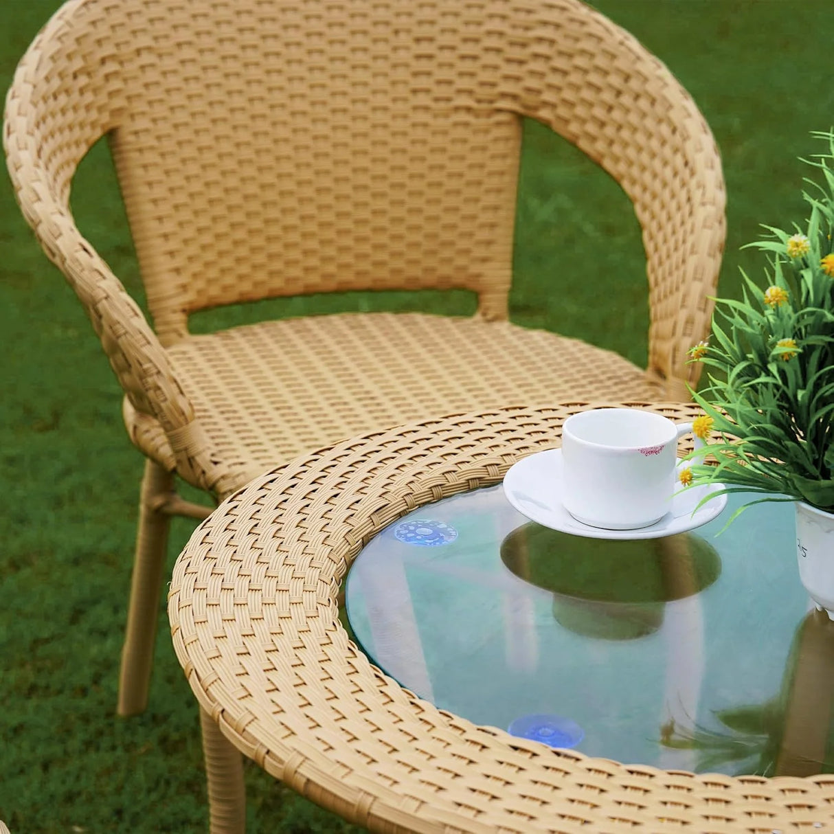 5-Piece Outdoor Rattan Wicker Patio Bistro Set