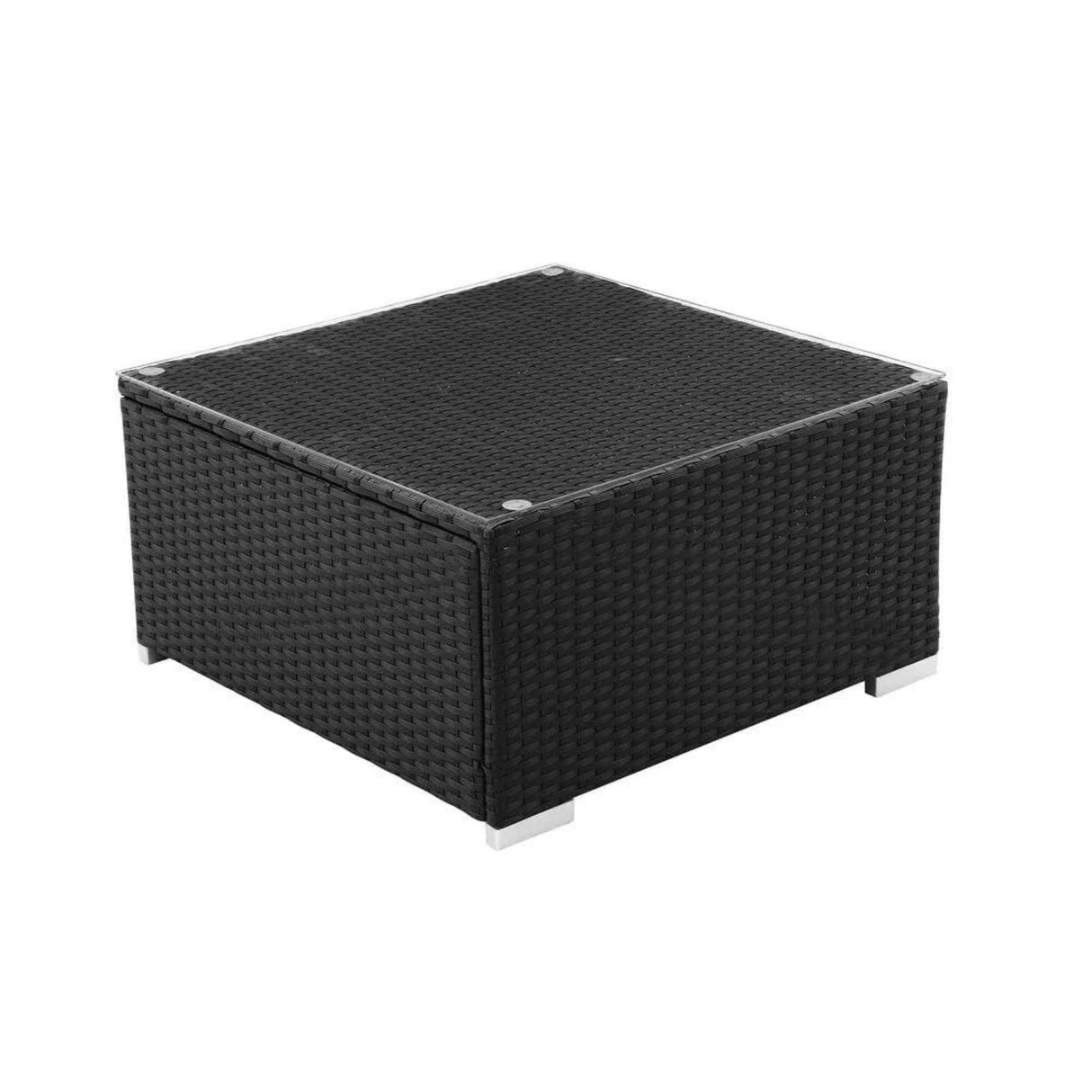 Outdoor Garden Conversation Sofa Set (Black/Off-White)