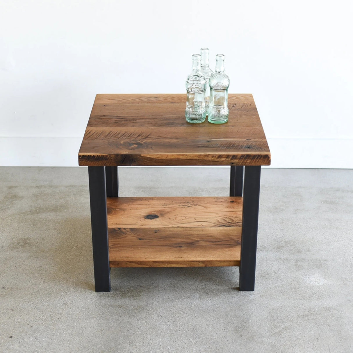 Solid Sheesham Wood Top 2-Tier Coffee Table