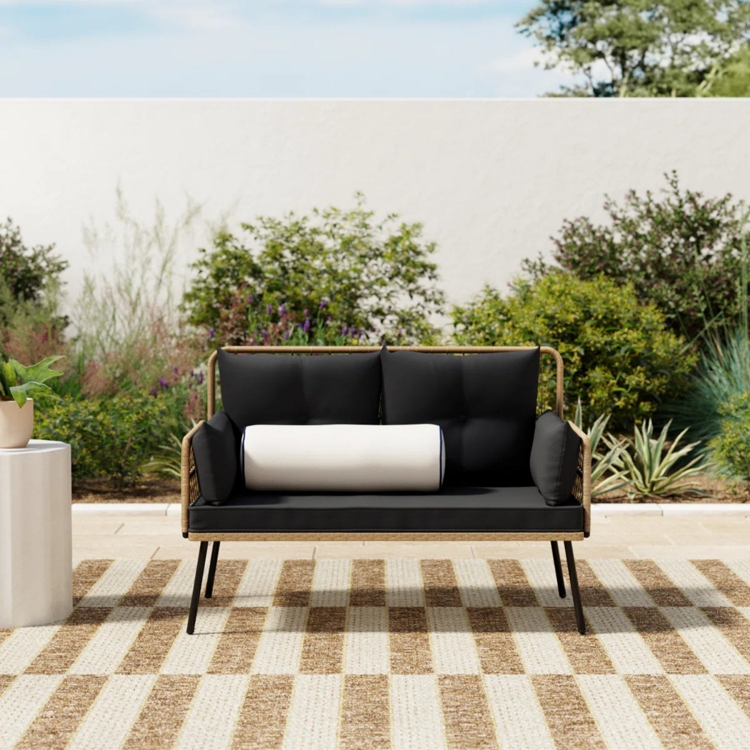 Outdoor Rattan Wicker Loveseat Sofa