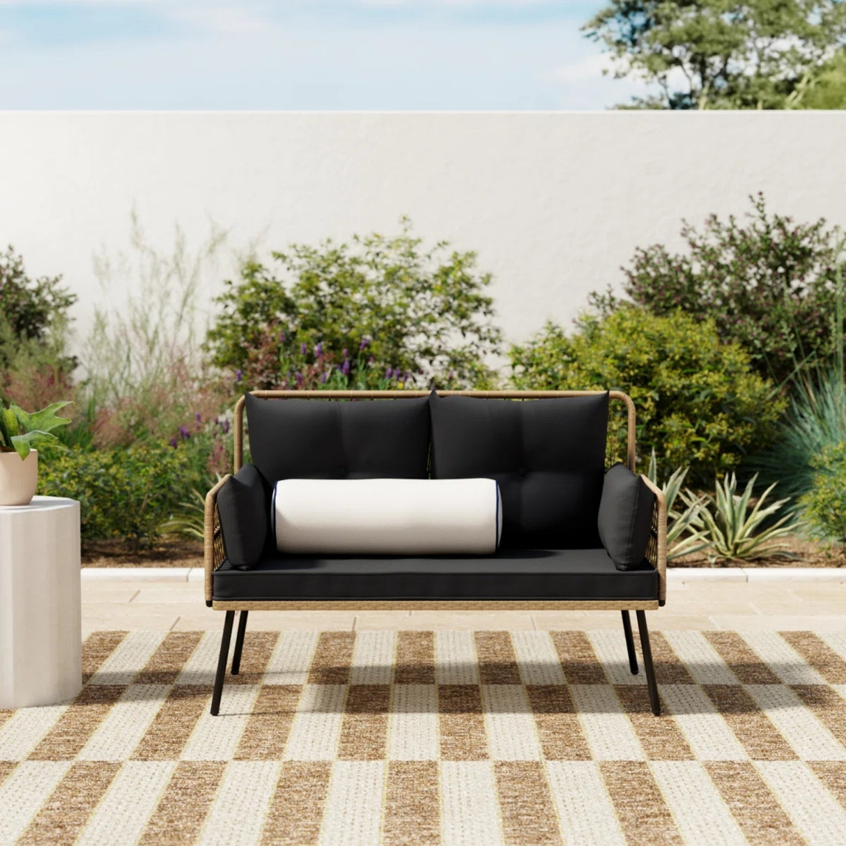 Outdoor Rattan Wicker Loveseat Sofa