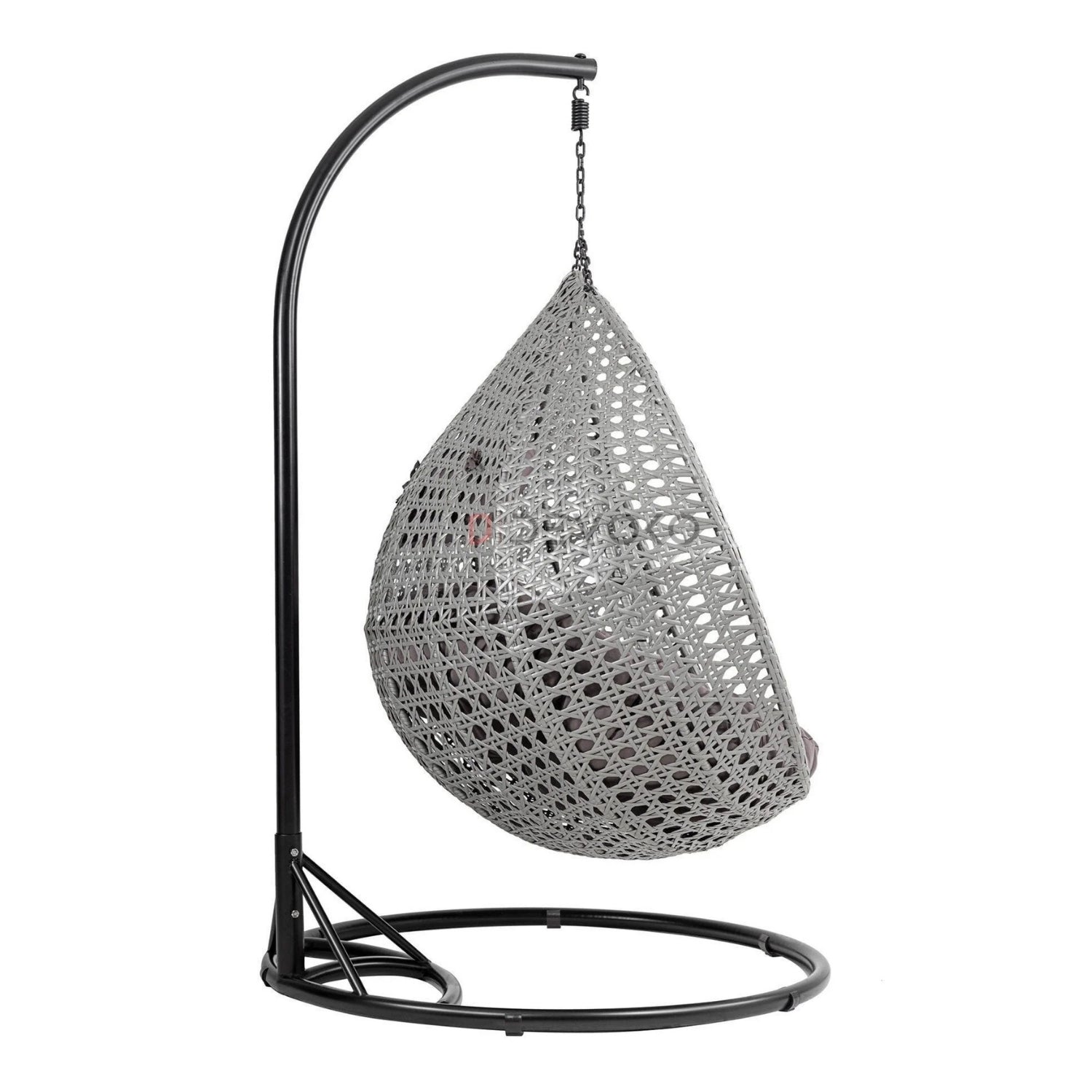 Double Seater Rattan & Wicker Swing (Grey)