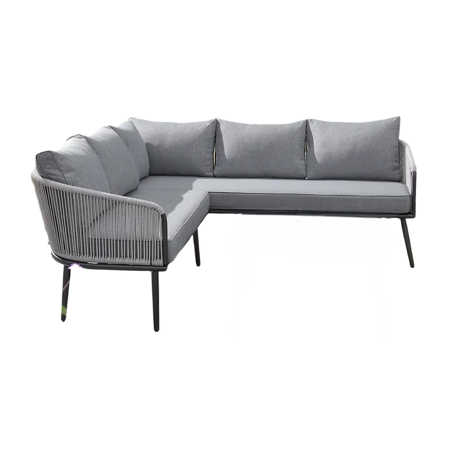 Outdoor Rope L-Shaped Conversation Sofa Set
