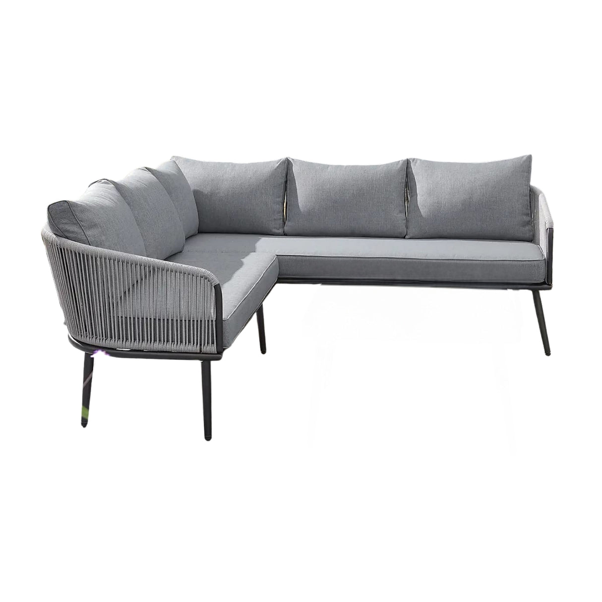 Outdoor Rope L-Shaped Conversation Sofa Set