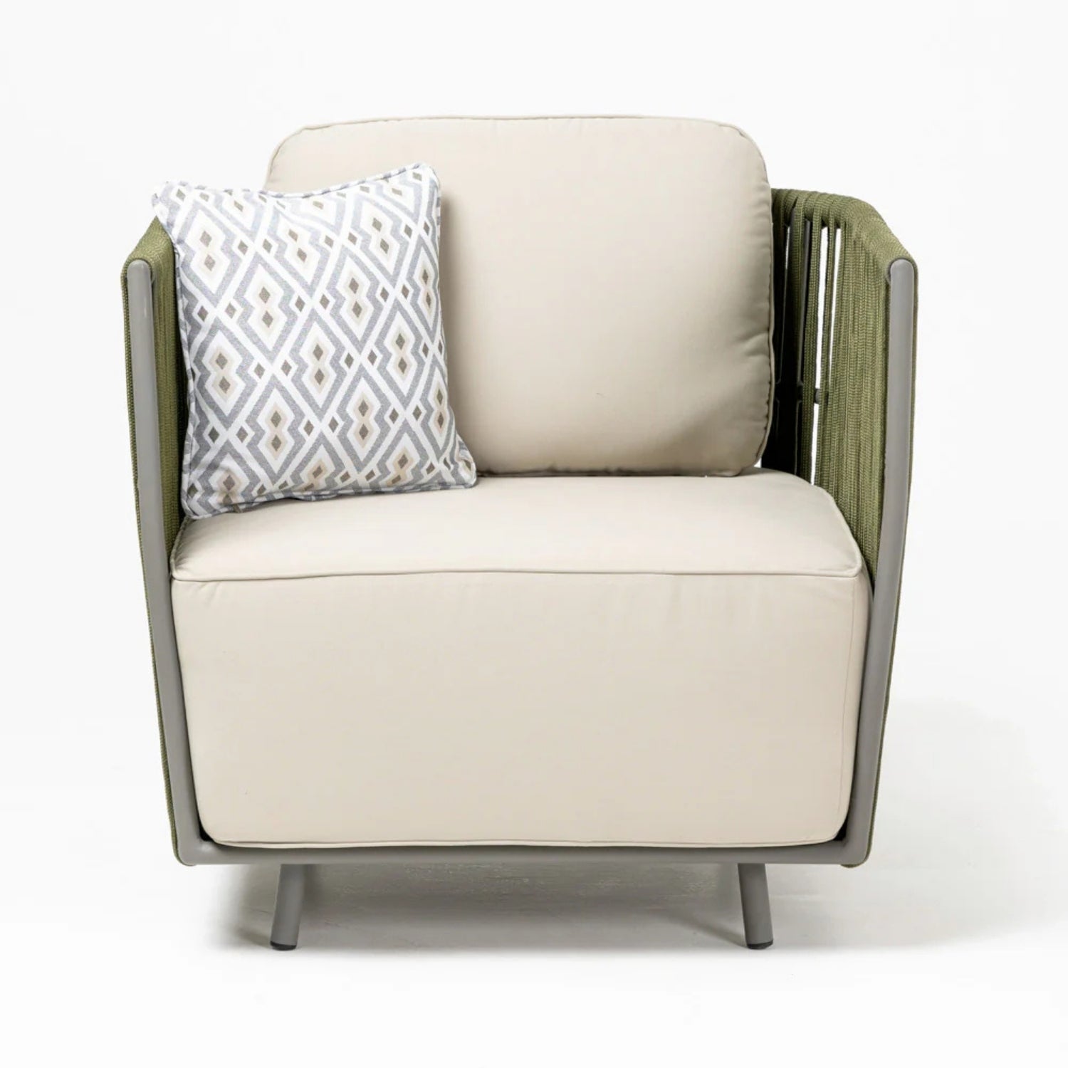 All-Weather Rope 5 Seater Sofa Set With Glass Top Table