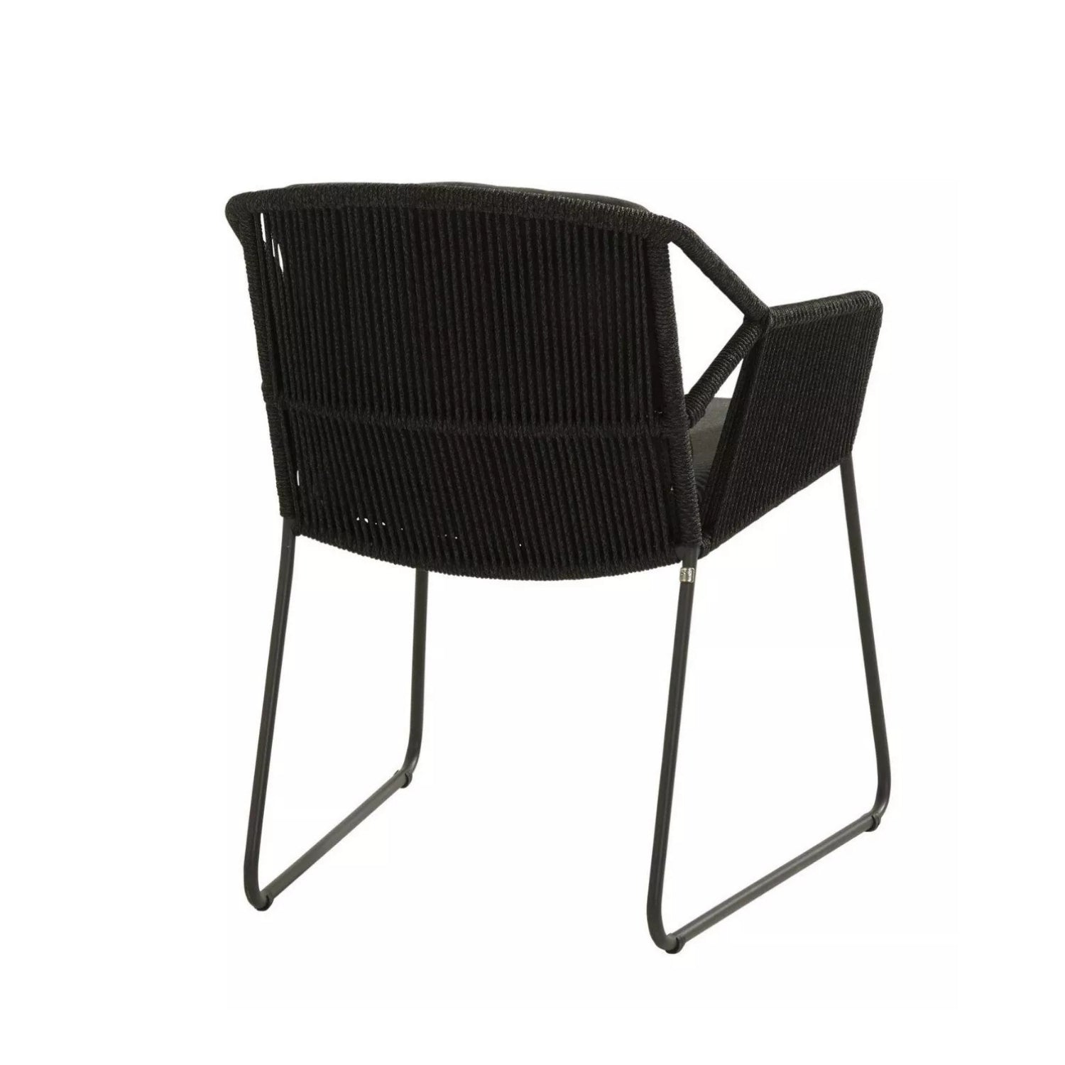 3 Piece Garden Outdoor Black Rope Patio Set