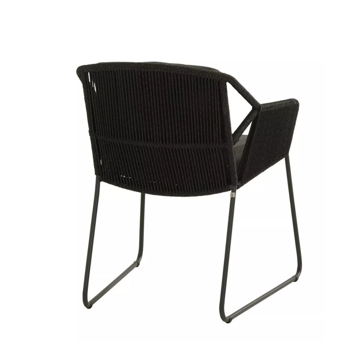 3 Piece Garden Outdoor Black Rope Patio Set