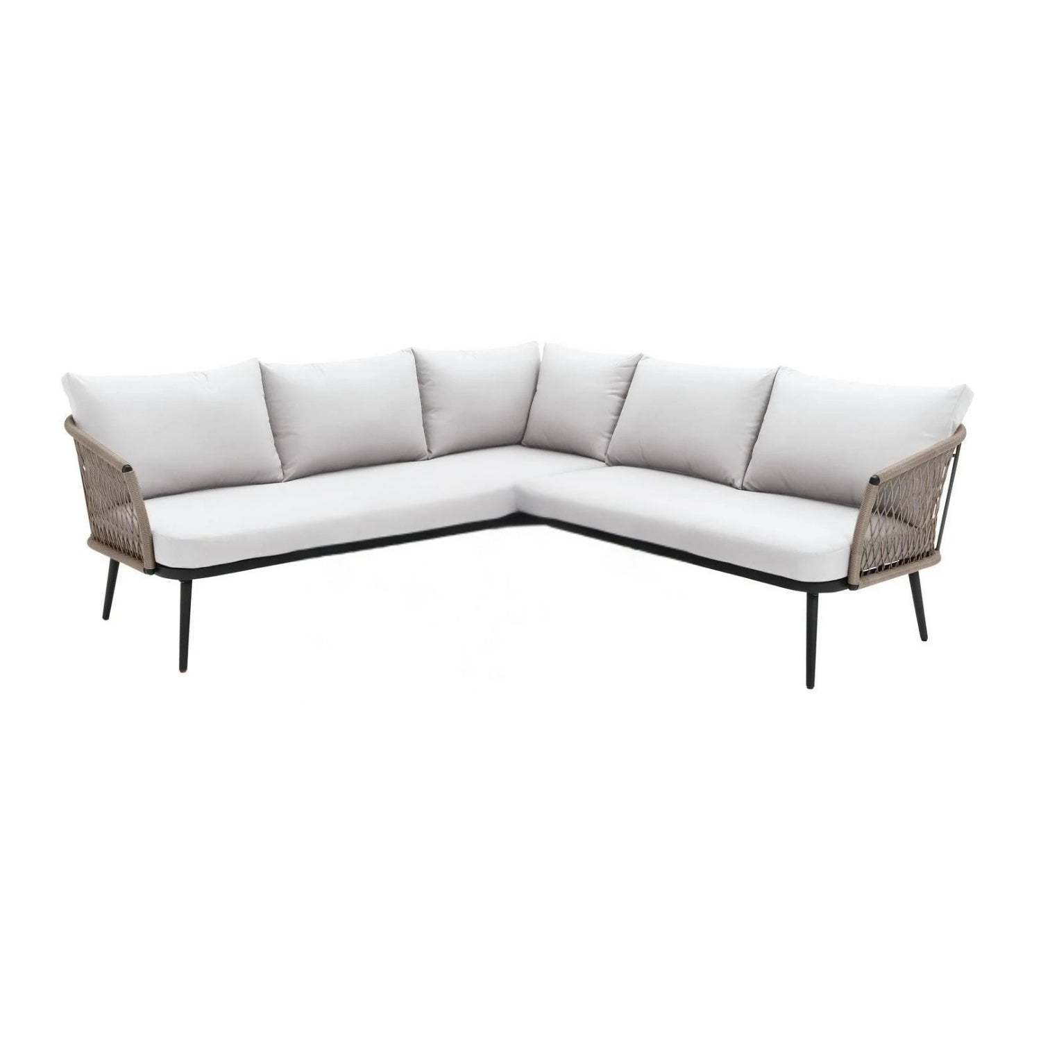 Outdoor L-Shape All Weather Handwoven Rope Sofa Set