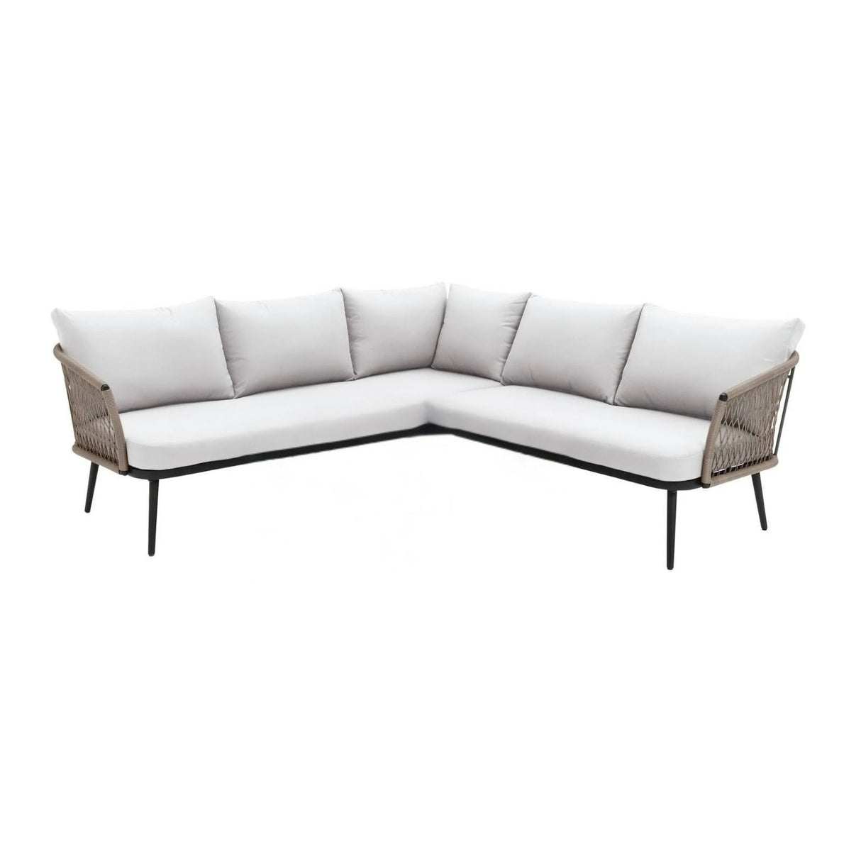 Outdoor L-Shape All Weather Handwoven Rope Sofa Set