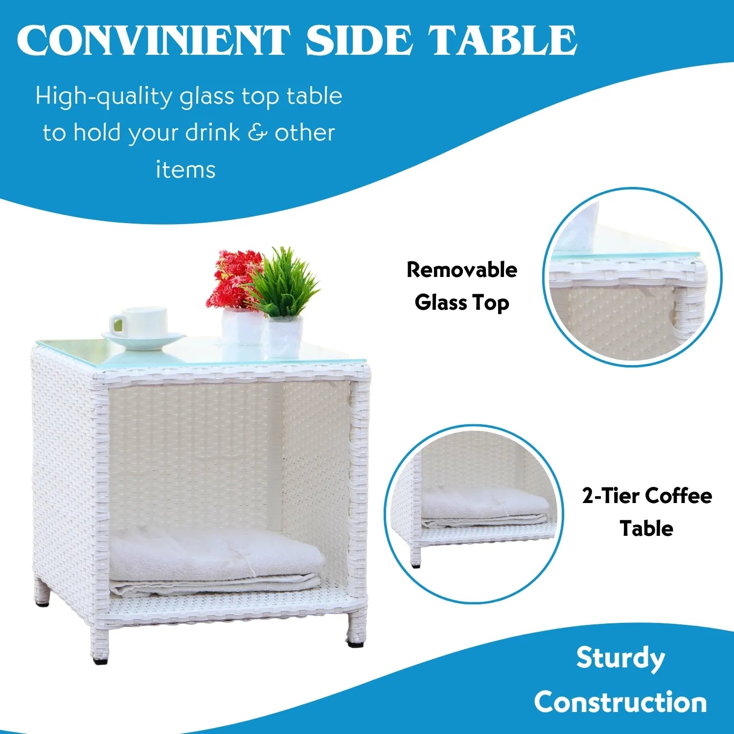 Outdoor 5 Piece Patio Wicker All Weather Sectional Furniture Set