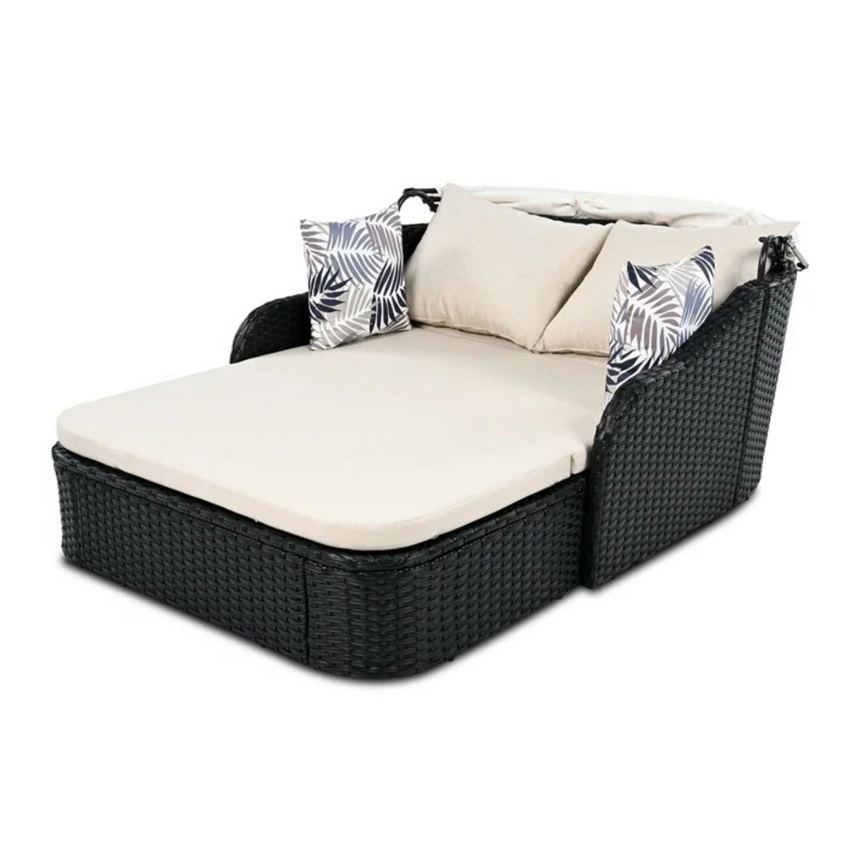 Outdoor Rattan Wicker Double Seater Canopy Daybed