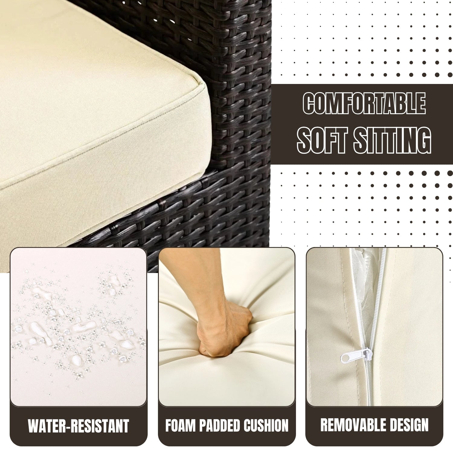 Outdoor All-Weather Wicker Single Seater Sofa