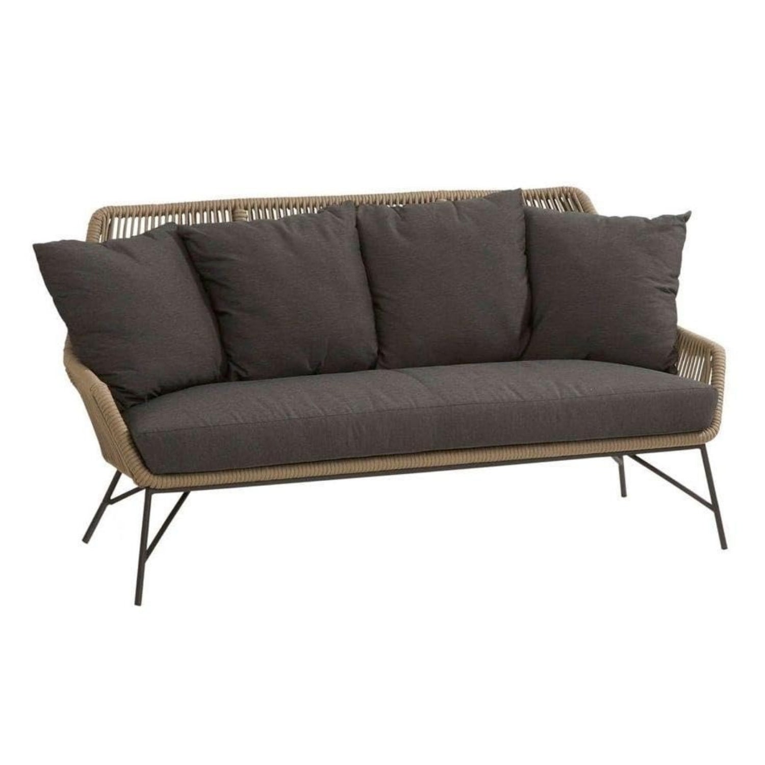 4-Piece Outdoor Rope Patio Conversation Loveseat Furniture