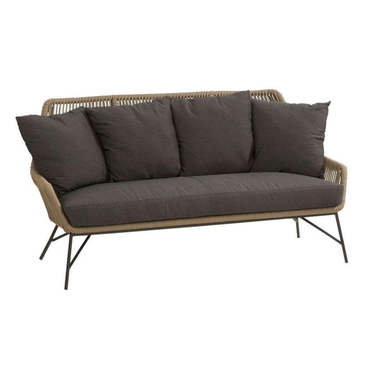 4-Piece Outdoor Rope Patio Conversation Loveseat Furniture